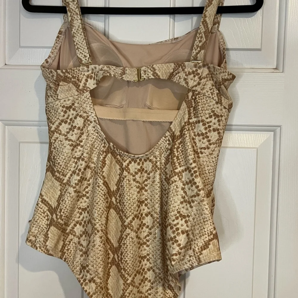Kona Sol Snakeskin Print One Piece Swimsuit